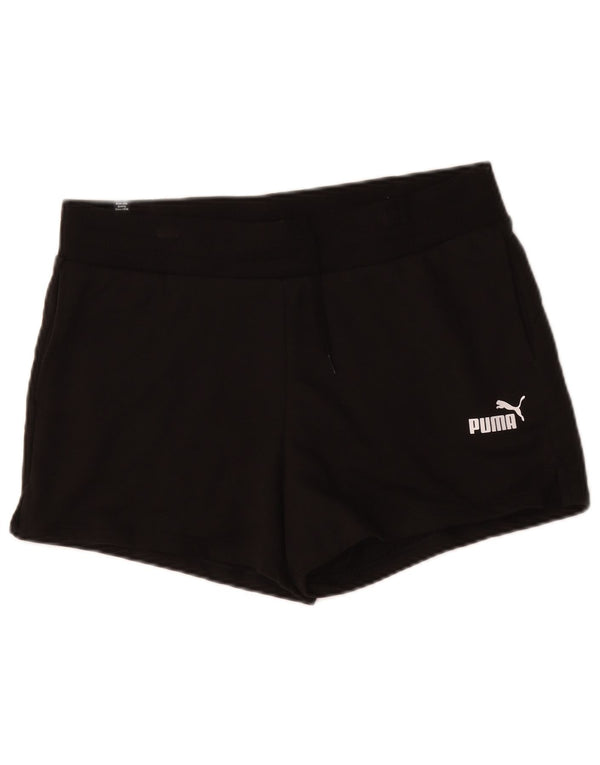 Puma Damen Sportshorts UK 16 Large Schwarz Baumwolle