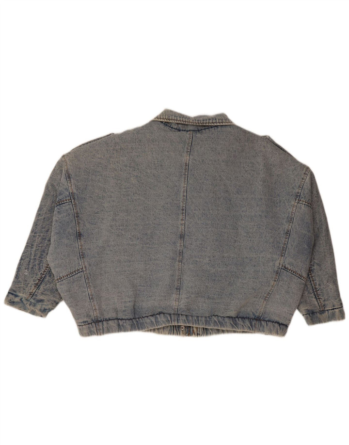 NEUE KOLLEKTION Übergroße Damen-Jeansjacke mit 3/4-Ärmeln, Gr. 10, Größe S, Blau