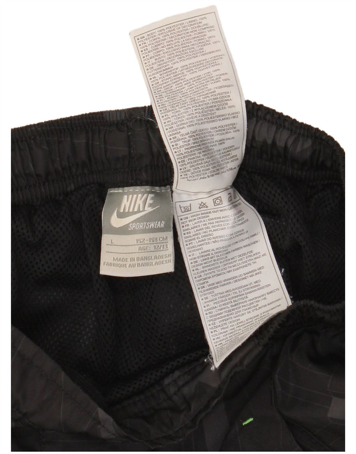NIKE Sportshorts für Jungen, 12–13 Jahre, groß, schwarzes geometrisches Polyester