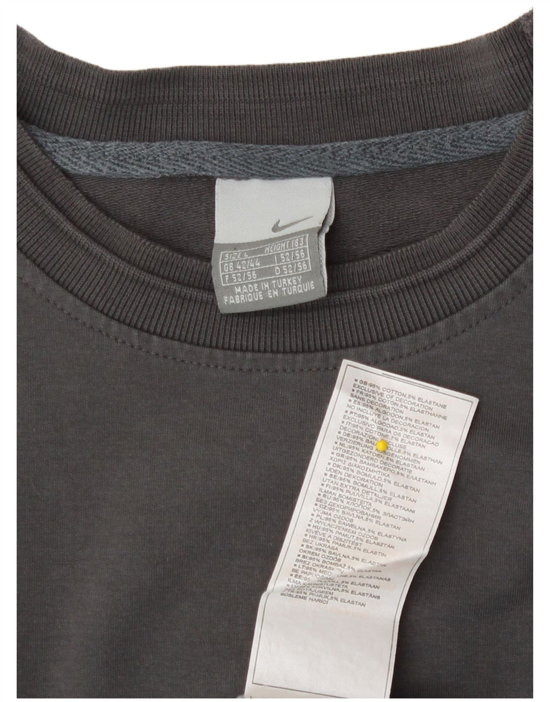 Nike Herren Grafik-Sweatshirt-Pullover UK 42/44 Große graue Baumwolle