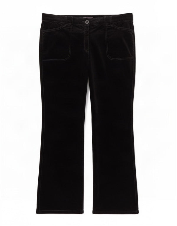 Marks & Spencer Damen Bootcut-Samthose UK 16 Large W34 L30 Schwarz