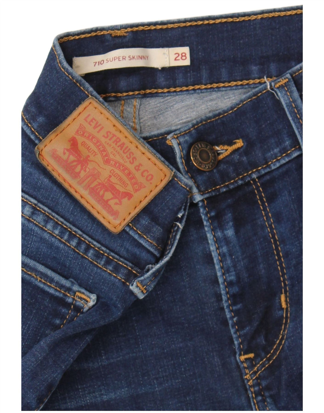 Levi's Damen 710 Super Skinny Jeans W28 L29 Marineblau