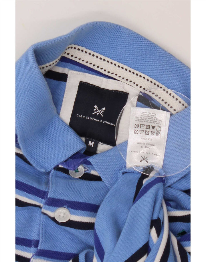 Crew Clothing Herren-Poloshirt aus mittelblauer, gestreifter Baumwolle