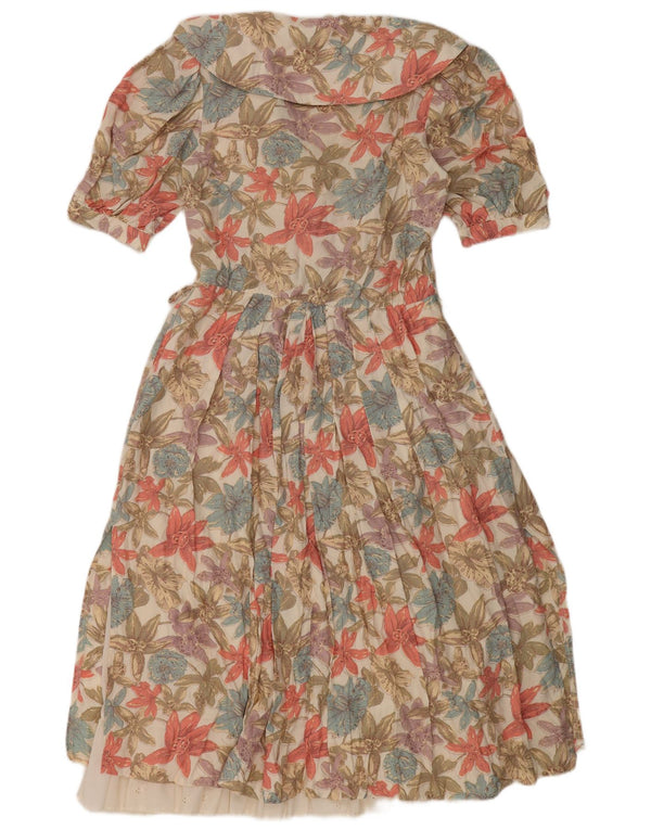 Neues schnelles Damen-A-Linien-Kleid, EU 36, klein, mehrfarbig, Blumen-Viskose