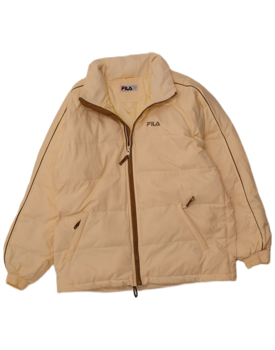 FILA Herren Wattierte Jacke UK 40 Large Gelb Polyester