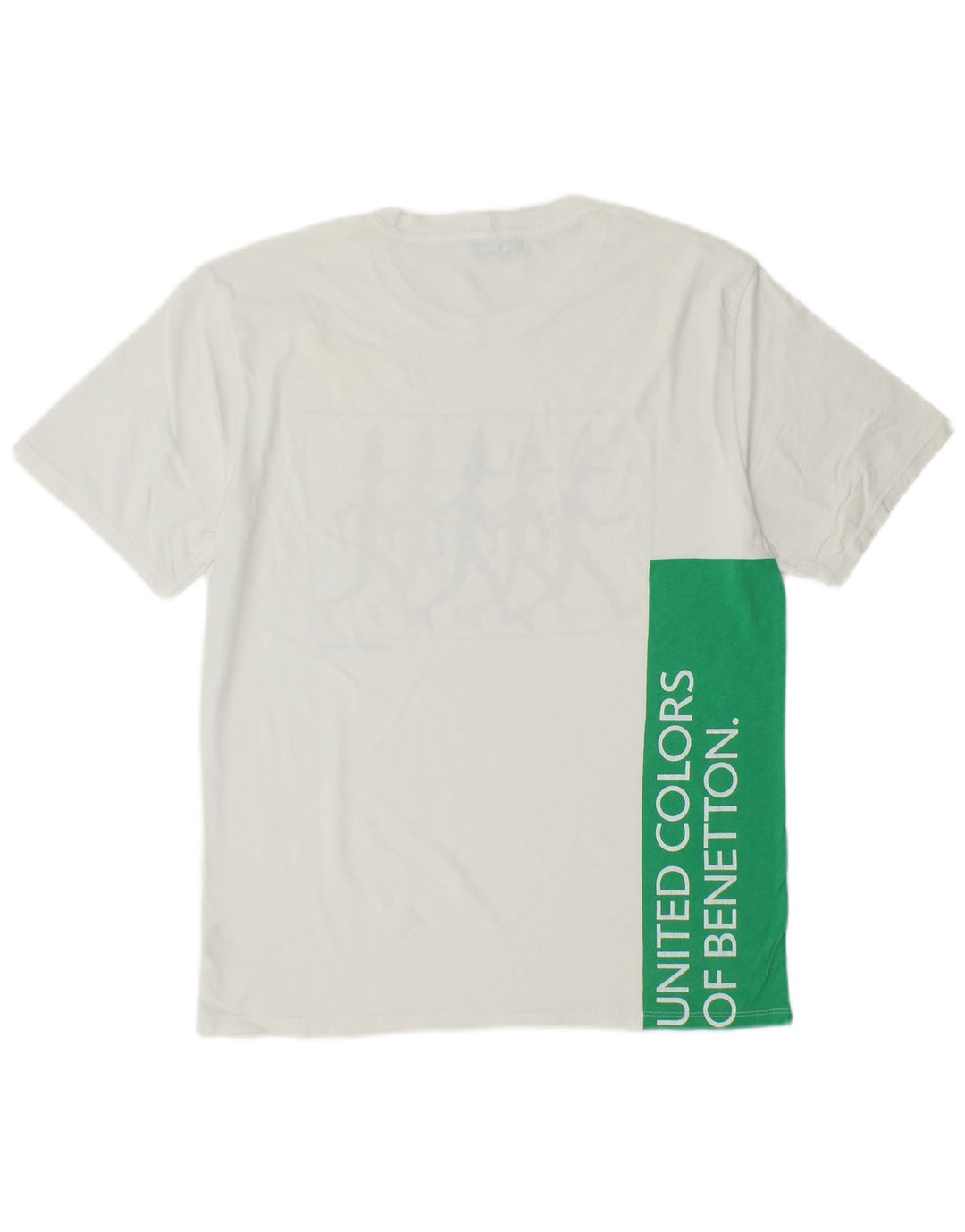 BENETTON Grafisches Herren-T-Shirt aus mittelweißer Colourblock-Baumwolle