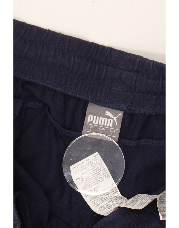 PUMA Mens Sport Shorts Large Navy Blue Cotton Vintage Puma and Second-Hand Puma from Messina Hembry 
