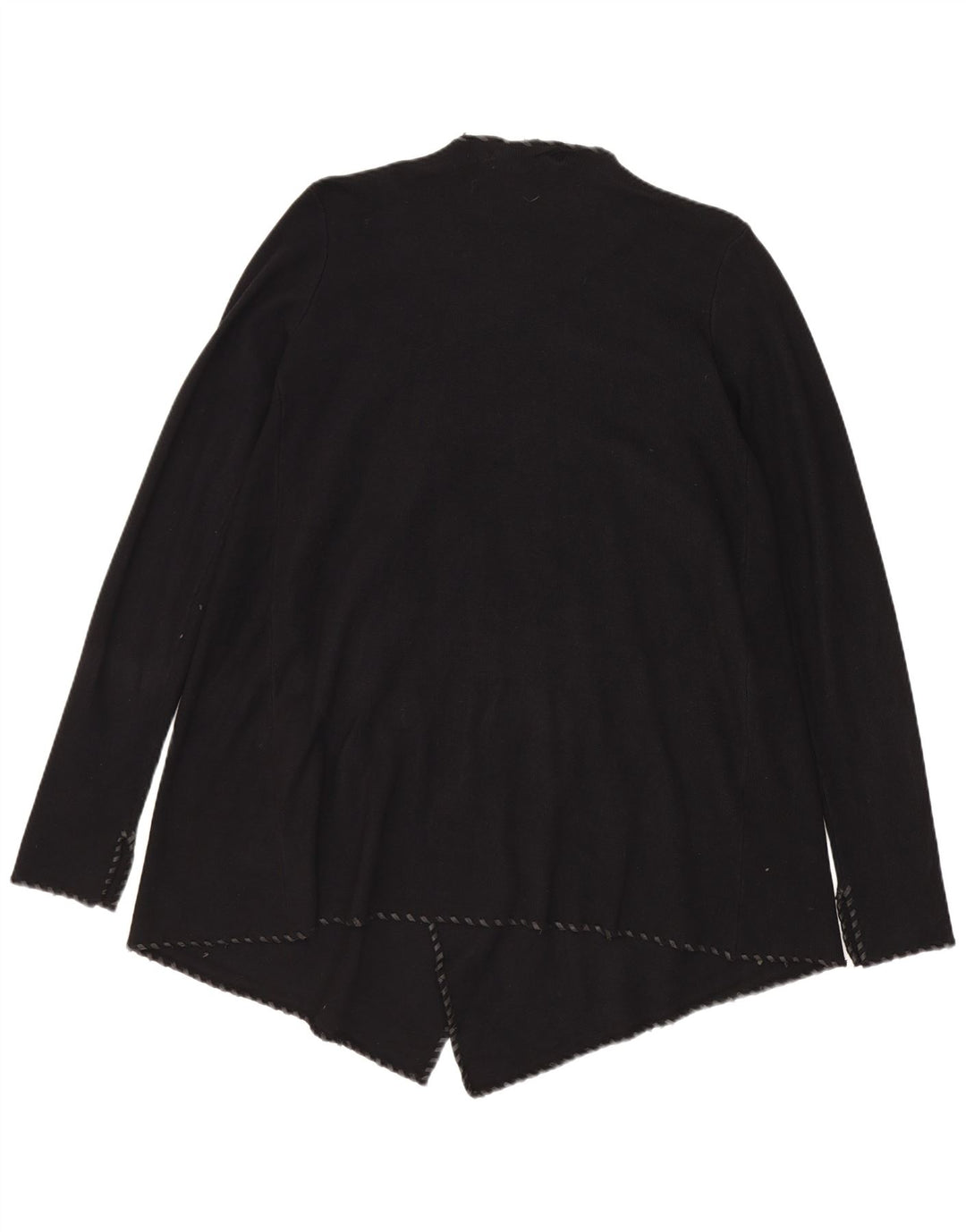 Asymmetrischer, offener Cardigan-Pullover für Damen von Zara, UK 12, Mittelschwarz, Polyester