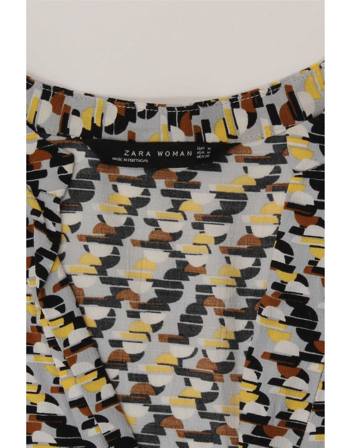 Zara Damen-Etuikleid mit 3/4-Ärmeln, Größe M, mehrfarbig, geometrisch
