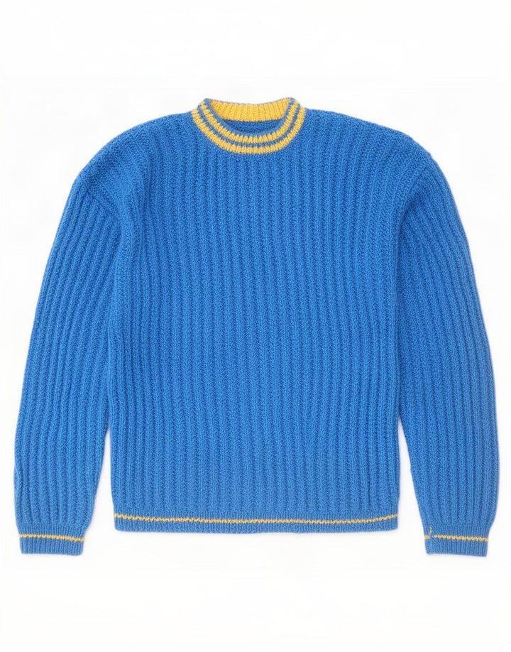 Vintage Herren Pullover mit Rundhalsausschnitt, Größe L, Blau