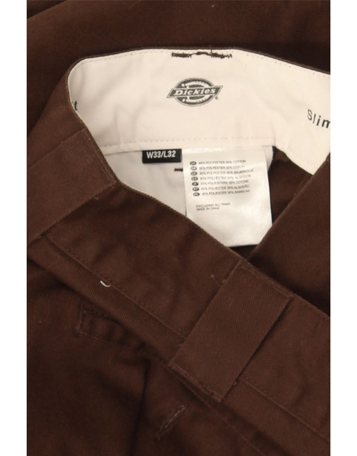 Dickies Slim Chino-Hose für Herren, W33 L32, braunes Polyester