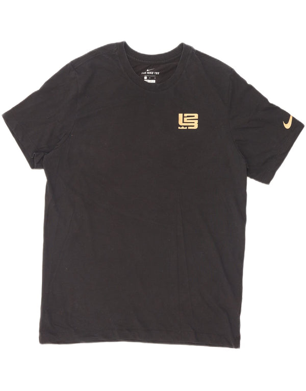 Nike Herren Dri Fit Graphic T-Shirt Top Large Schwarz Baumwolle