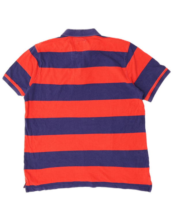 Crew Clothing Herren Kurzarm-Poloshirt XL, rot gestreift, Baumwolle