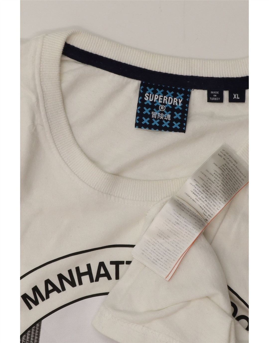 SUPERDRY Grafik-T-Shirt-Oberteil für Damen, UK 18, XL, weiße Baumwolle