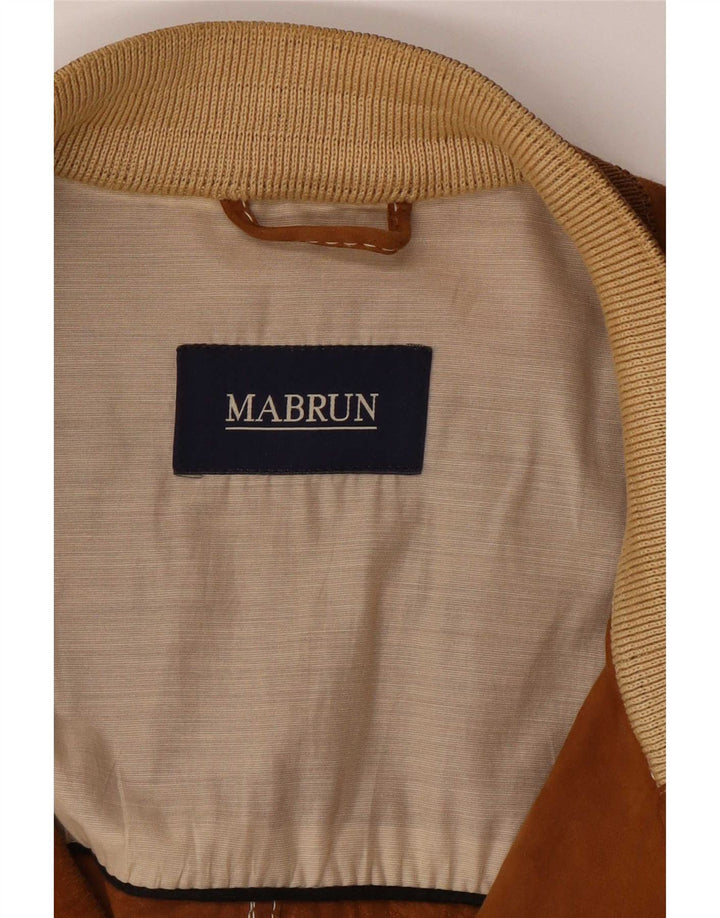 Mabrun Herren Wildleder Bomberjacke IT 54 2XL Beige
