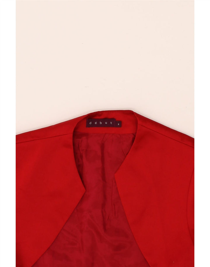 DEBUT Womens Bolero Jacket UK 8 Small  Red Polyester Vintage Debut and Second-Hand Debut from Messina Hembry 