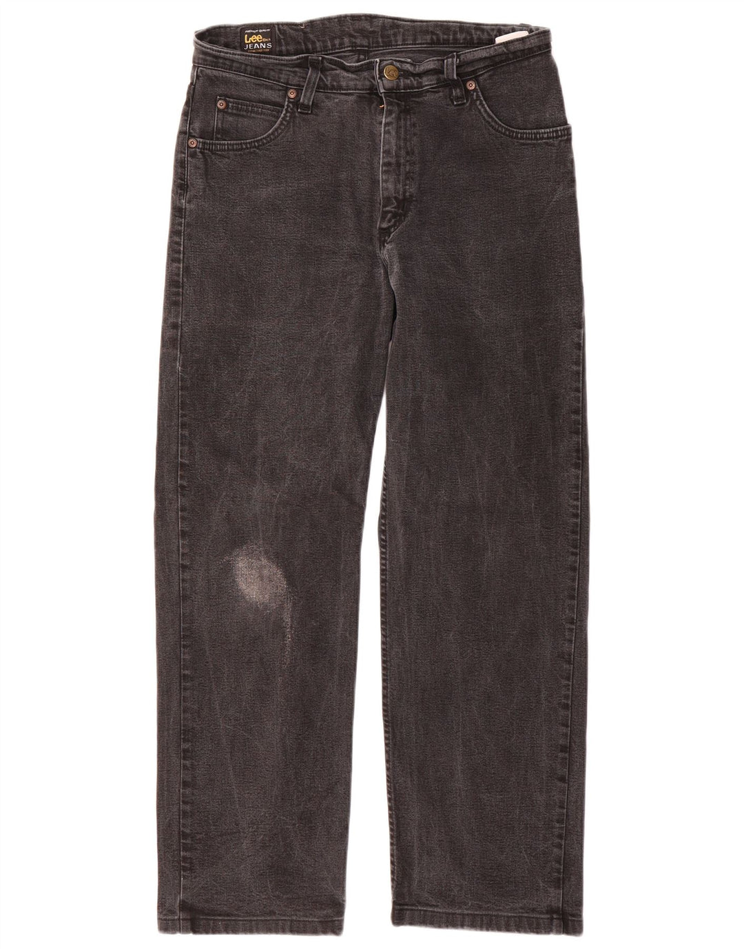 Lee Herren Straight Jeans W30 L27 Graue Baumwolle