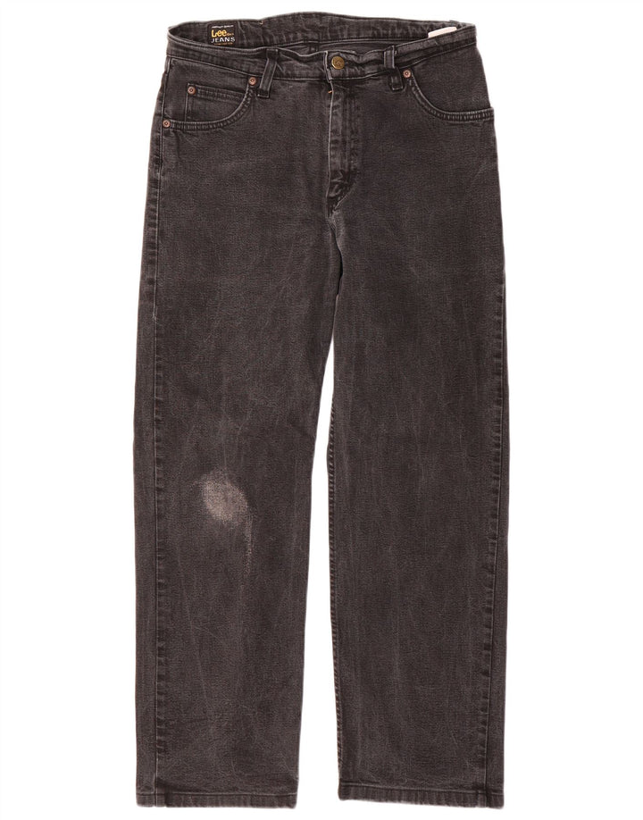 Lee Herren Straight Jeans W30 L27 Graue Baumwolle