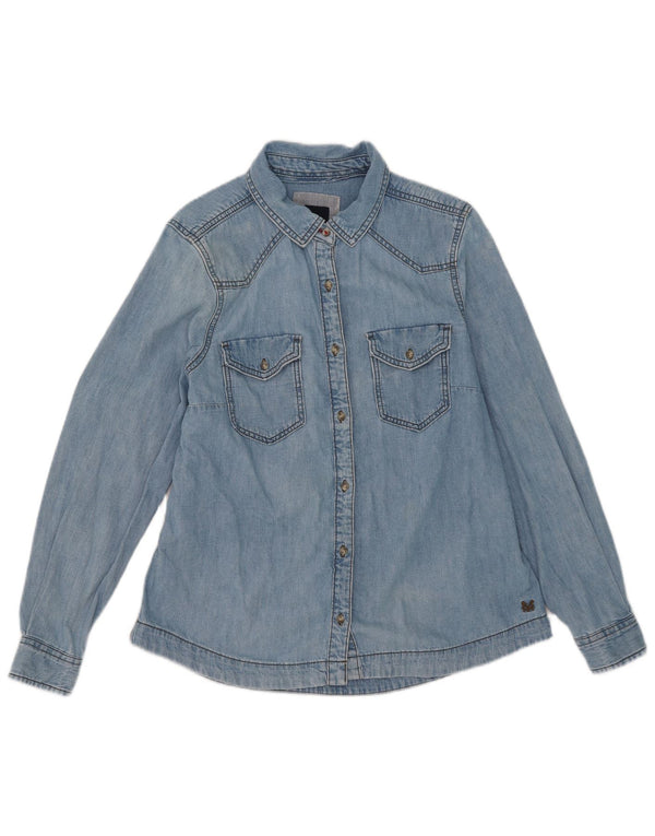 Crew Clothing Damen Jeanshemd UK 14 Large Blau Baumwolle