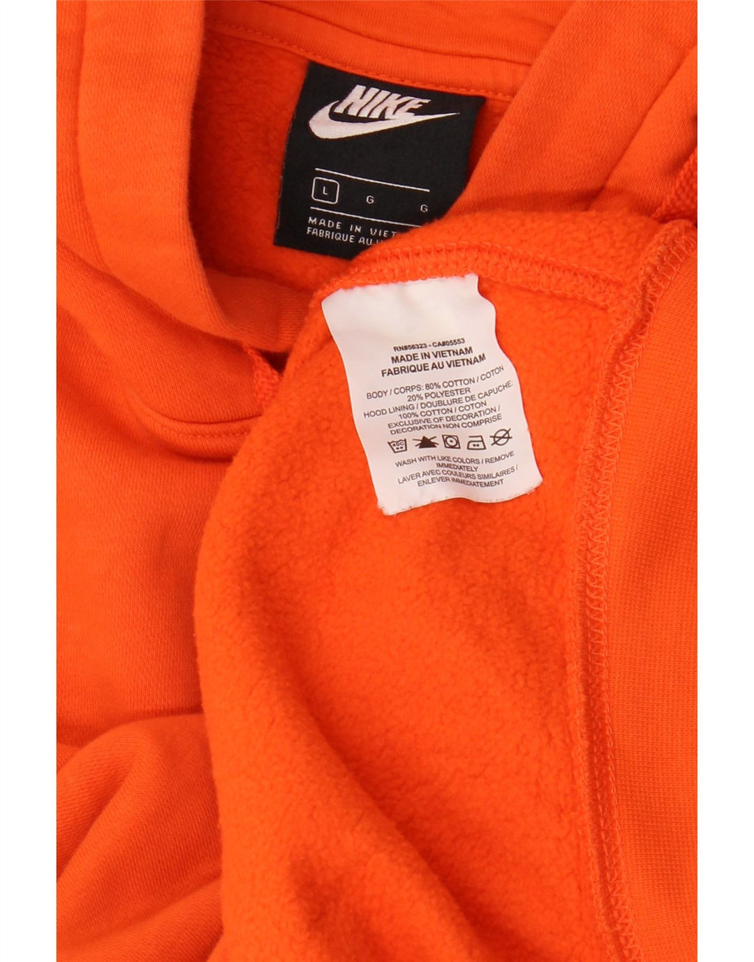 NIKE Herren Kapuzenpullover, groß, orange, Baumwolle