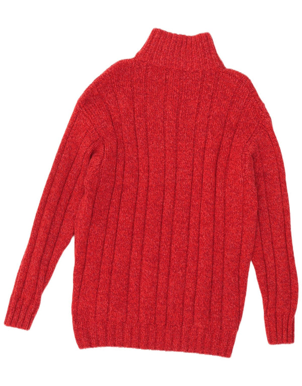 Vintage Herren-Pullover mit Reißverschluss, große rote Wolle