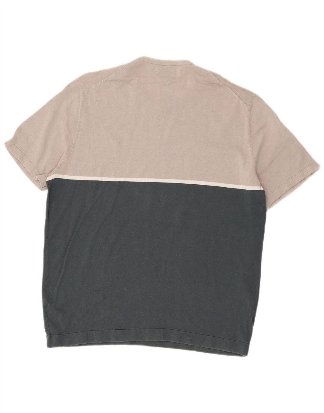 Massimo Dutti Herren-Pullover mit Rundhalsausschnitt, XL, Grau, Farbblock