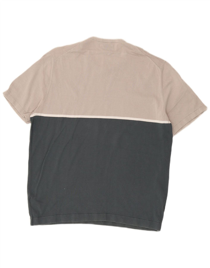 Massimo Dutti Herren-Pullover mit Rundhalsausschnitt, XL, Grau, Farbblock
