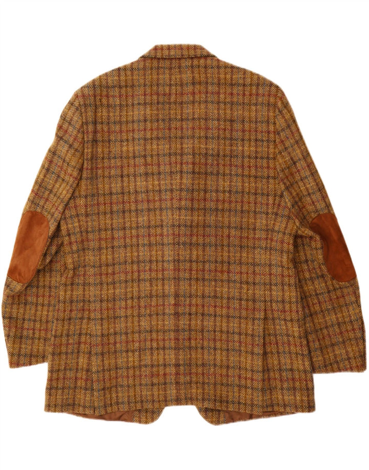Harris Tweed Herren-Blazer mit 3 Knöpfen, Gr. 40, groß, braun kariert