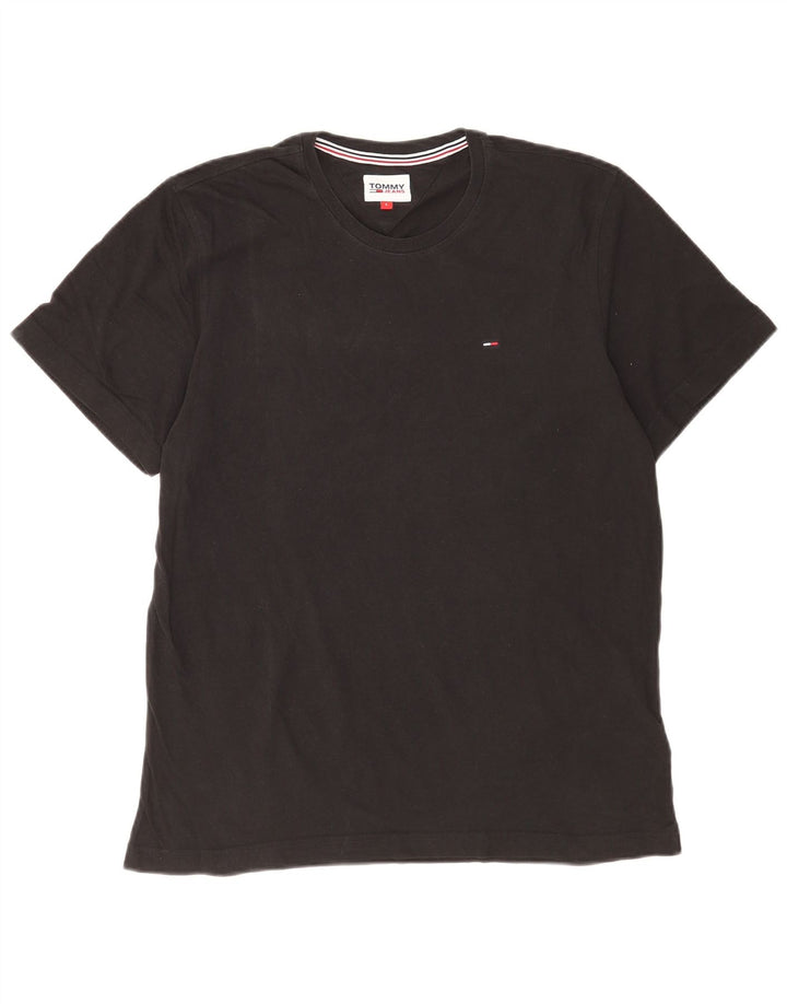 Tommy Hilfiger Herren T-Shirt Top Large Schwarz Baumwolle