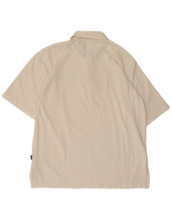 Adidas Herren Poloshirt UK 42/44 Large Off White Cotton