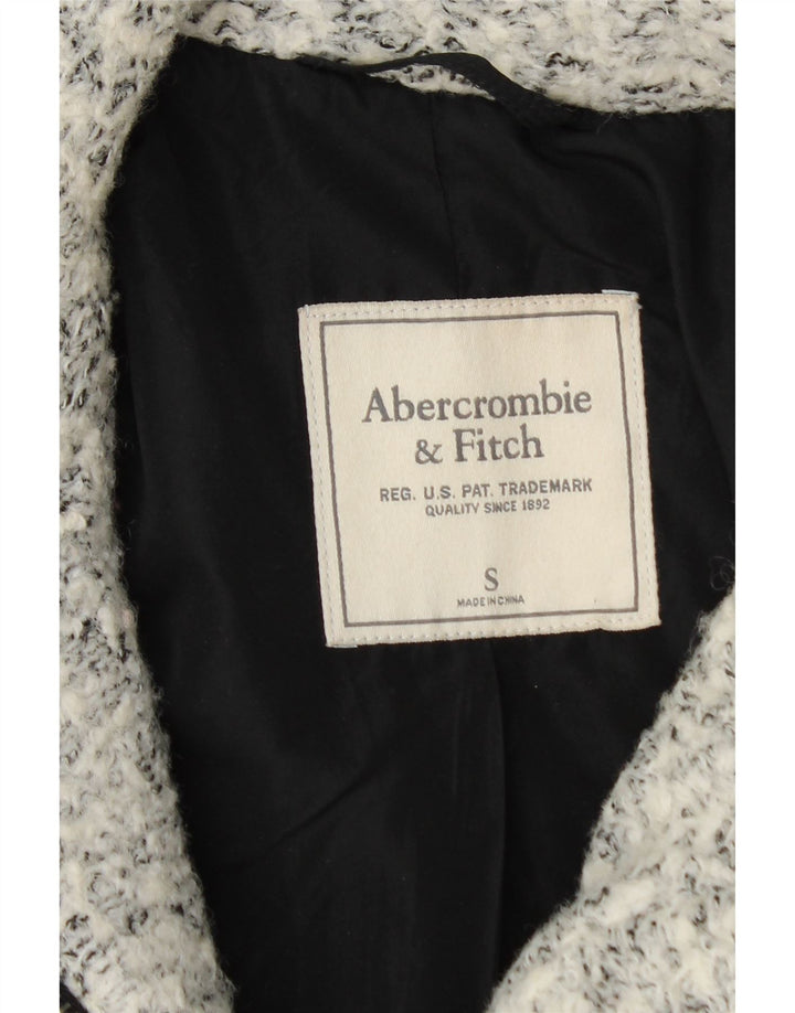 Abercrombie & Fitch Damen Übergroßer Mantel UK 10 Small Grau gesprenkelte Wolle