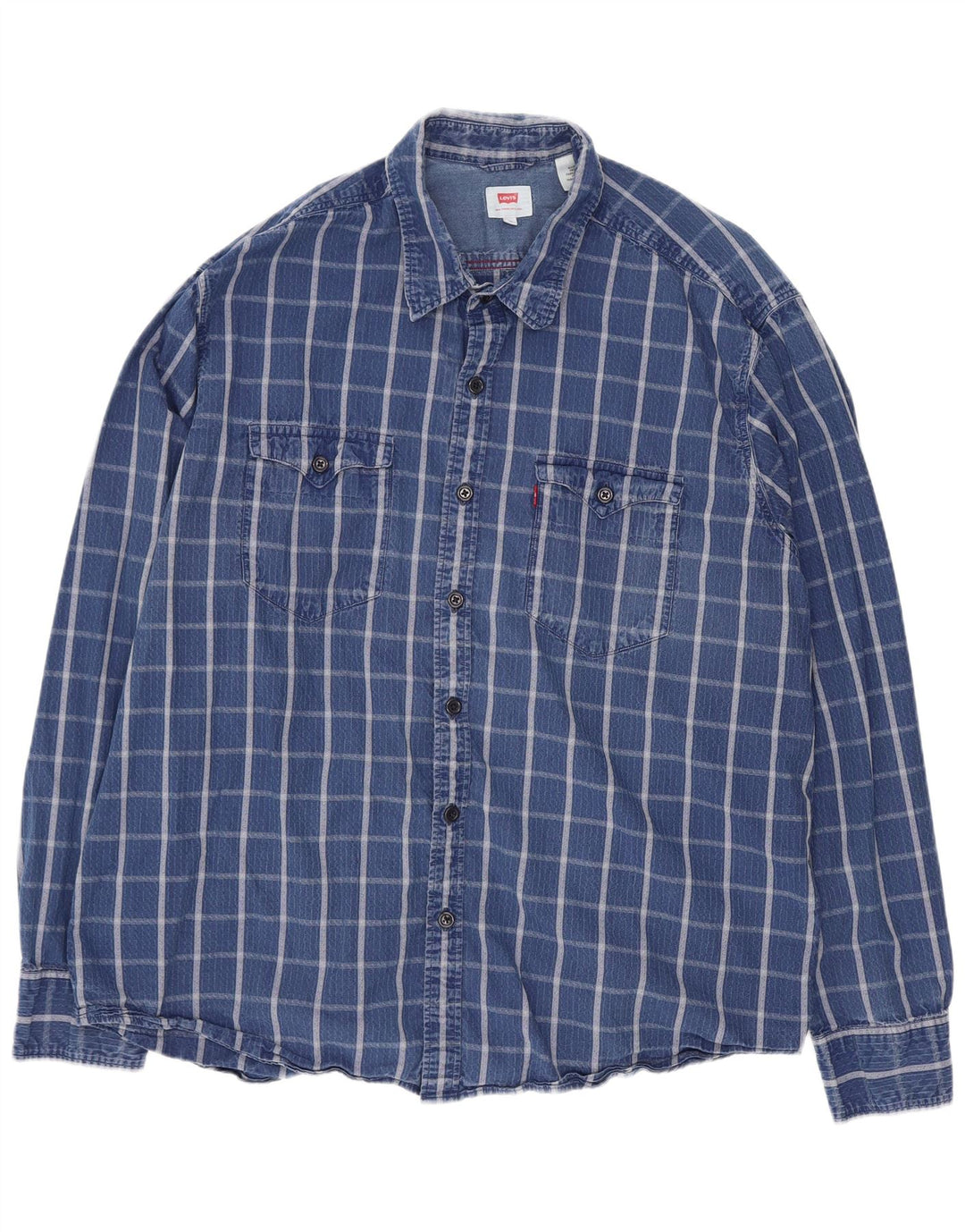 Levi's Herrenhemd XL, blau kariert, Baumwolle