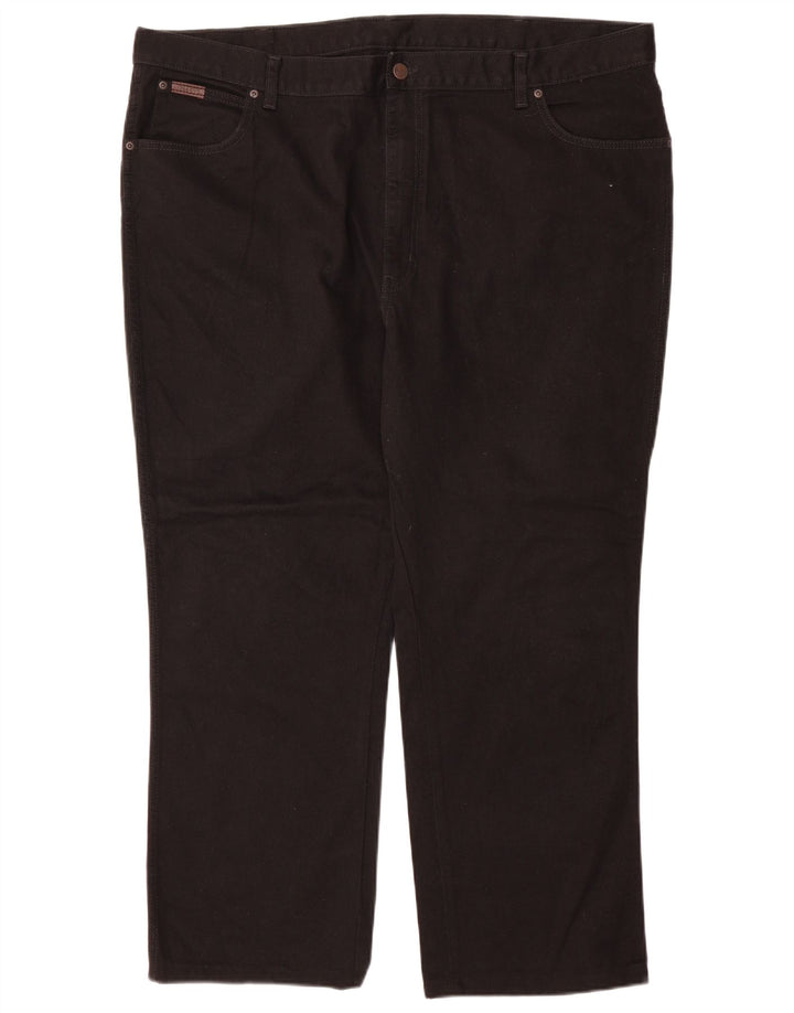 Wrangler Herren Texas Straight Jeans W46 L30 Schwarze Baumwolle