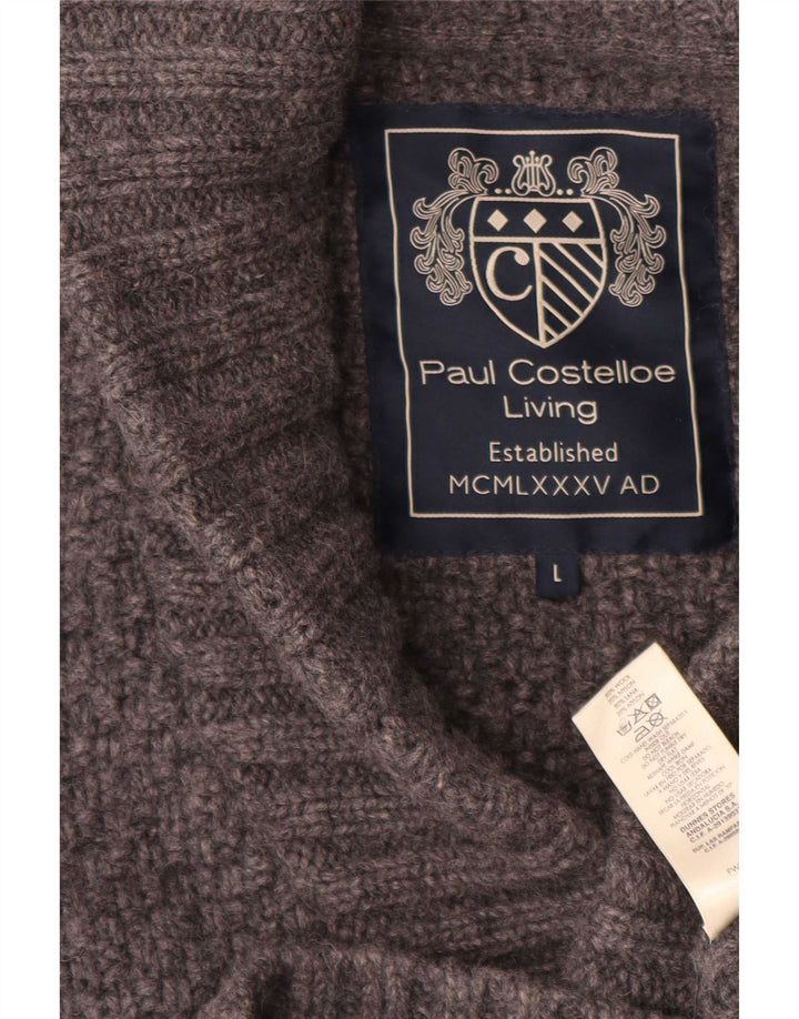 Paul Costelloe Herren-Strickjacke, große graue Wolle