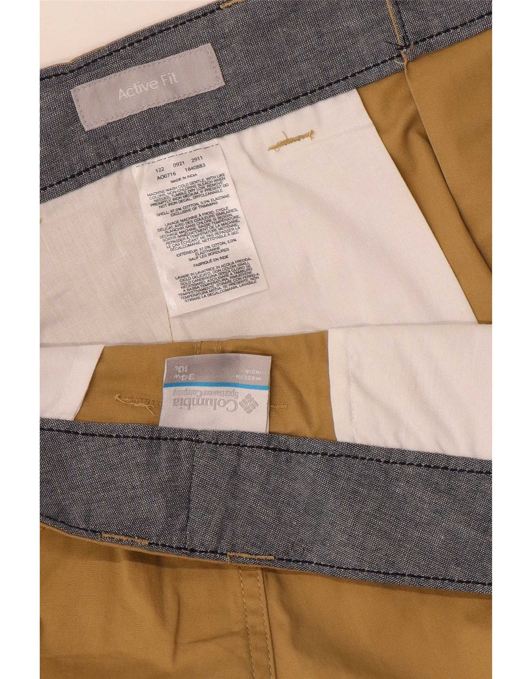 Columbia Herren Active Cargo Shorts W34 Große braune Baumwolle