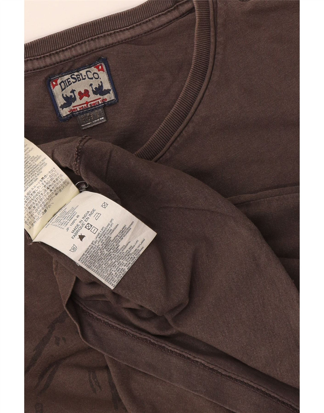 Diesel Herren-T-Shirt mit Grafik, groß, aus grauer Baumwolle