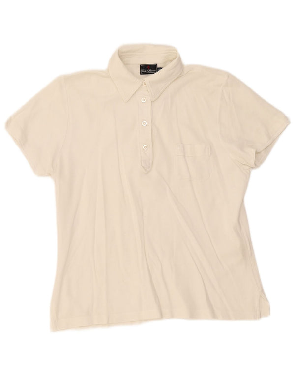 Conte of Florence Damen Poloshirt UK 18 XL Off White Baumwolle