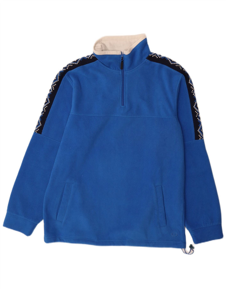 Sergio Tacchini Herren-Fleecepullover mit Reißverschluss, XL, blaues Polyester
