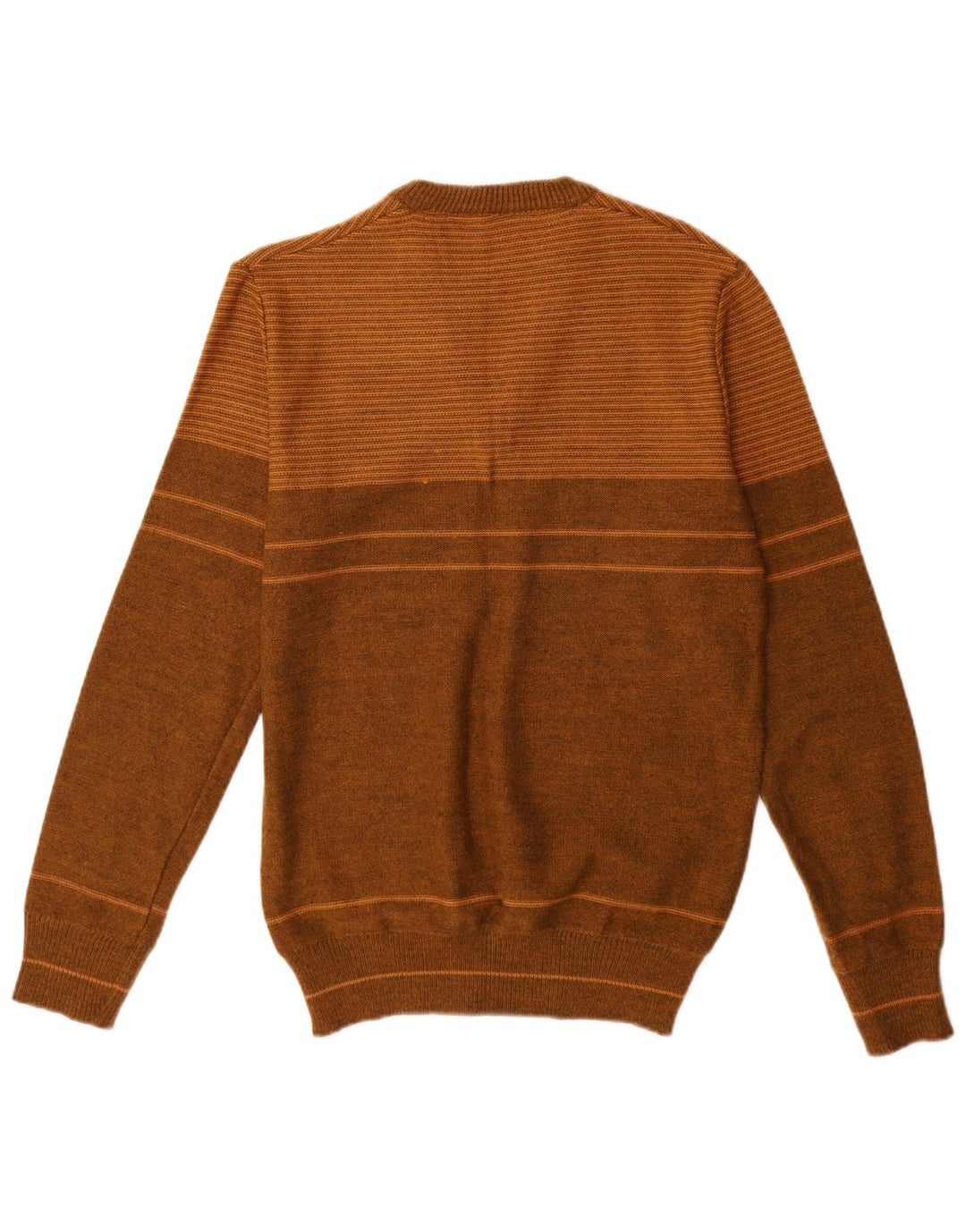 Vintage Herren V-Ausschnitt Pullover Pullover mittelbraun gestreift aus Acryl