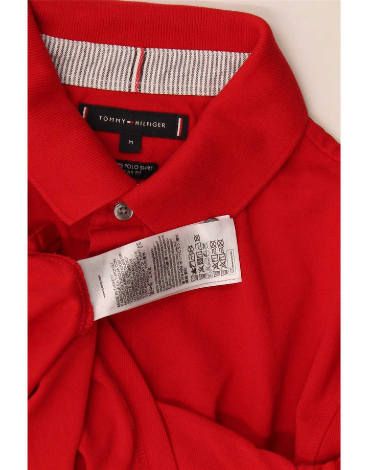 Tommy Hilfiger Herren-Poloshirt mit normaler Passform, mittelrote Baumwolle