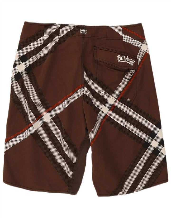 Billabong Herren Badeshorts mit Grafik, groß, braun, kariert, Polyester
