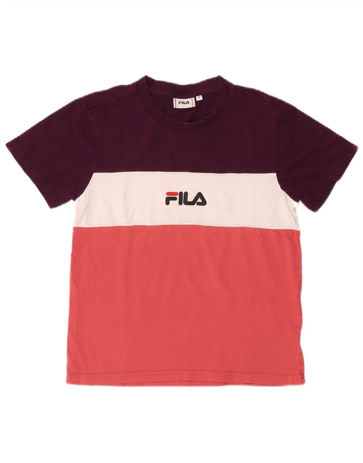 FILA Grafik-T-Shirt für Damen, UK 10, Größe S, mehrfarbig, Farbblock