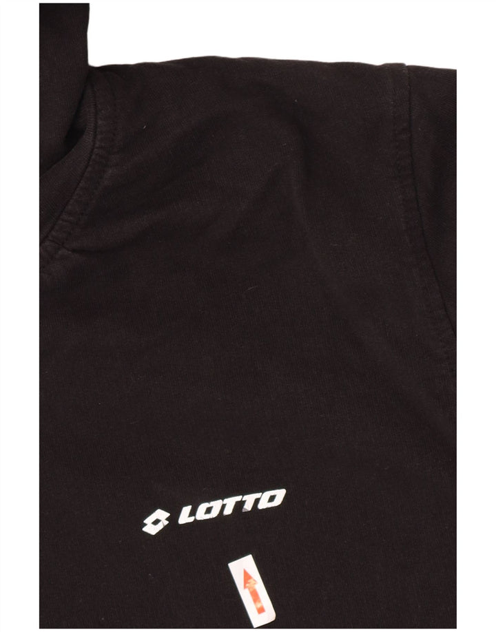 Lotto Herren-Kapuzenpullover mit Reißverschluss, groß, aus schwarzer Baumwolle