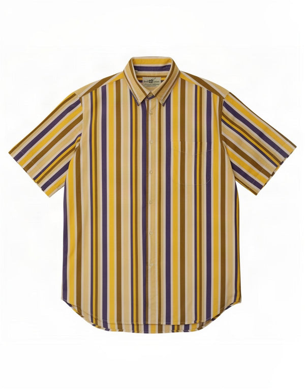 Henry s Herren Kurzarmhemd Größe 39 15 1/2 Medium Mehrfarbig gestreift