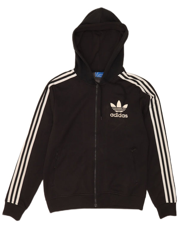 Adidas Herren Zip Hoodie Pullover Small Schwarz Polyester