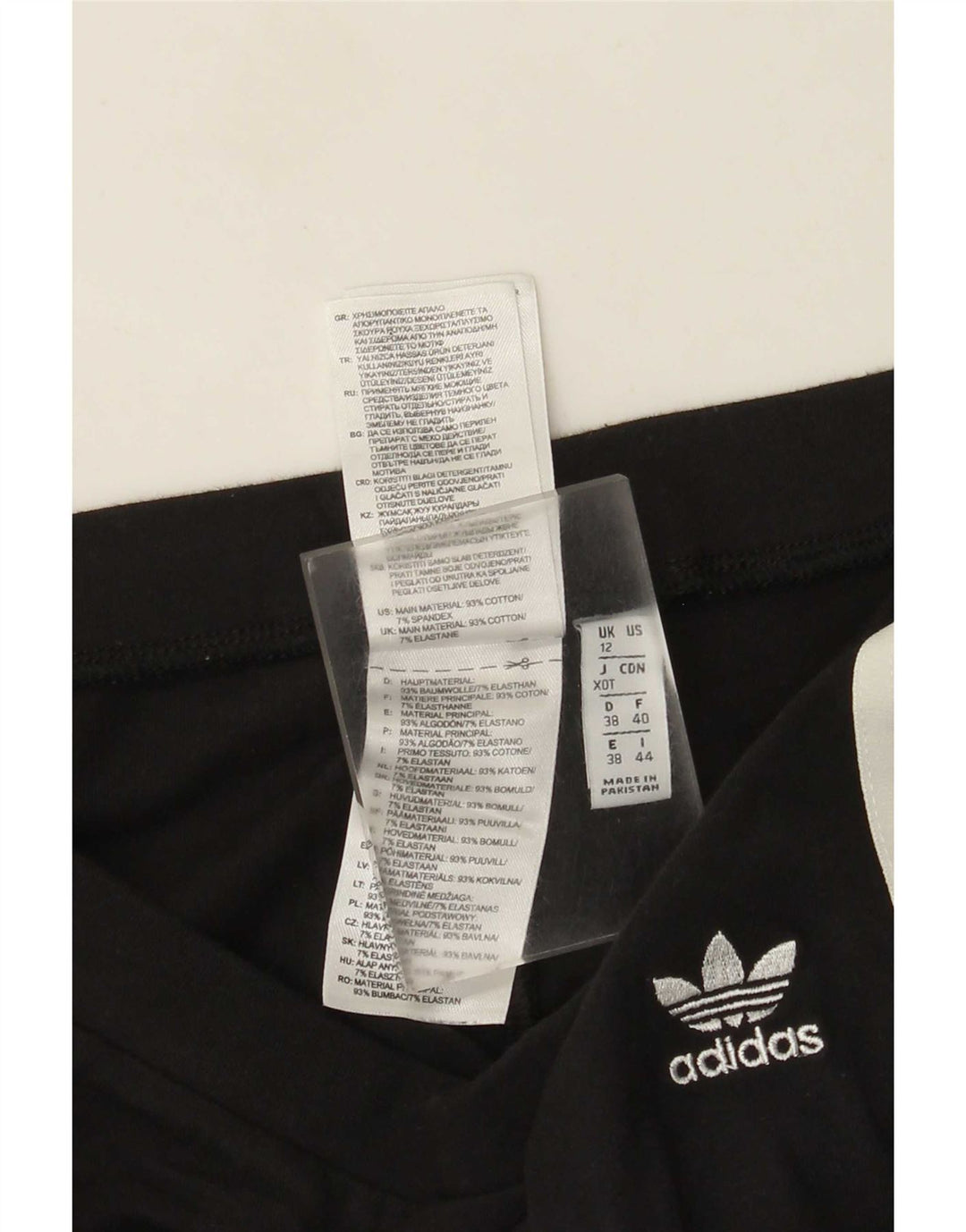 Adidas Damen Leggings UK 12 Medium Schwarz Baumwolle