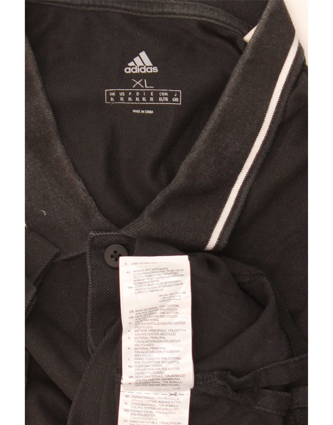 Adidas Herren Poloshirt XL Schwarz Baumwolle