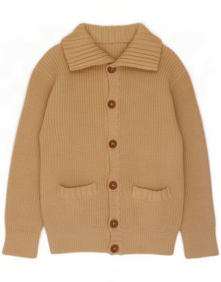 Vintage Herren-Strickjacke, mittelbeige Wolle