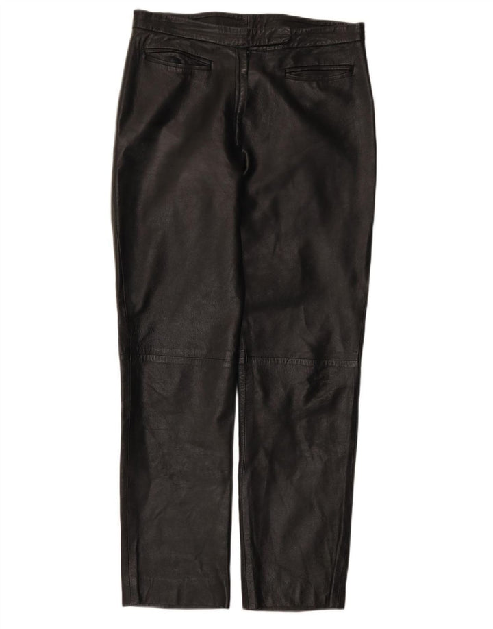 Conbipel Damen gerade Lederhose IT 48 XL W30 L29 Schwarzes Leder