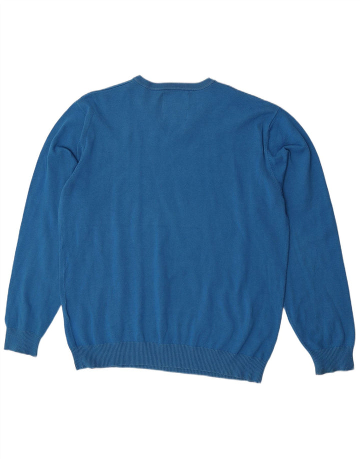 Jack & Jones Herren-Pullover mit V-Ausschnitt, 2XL, blaues Acryl